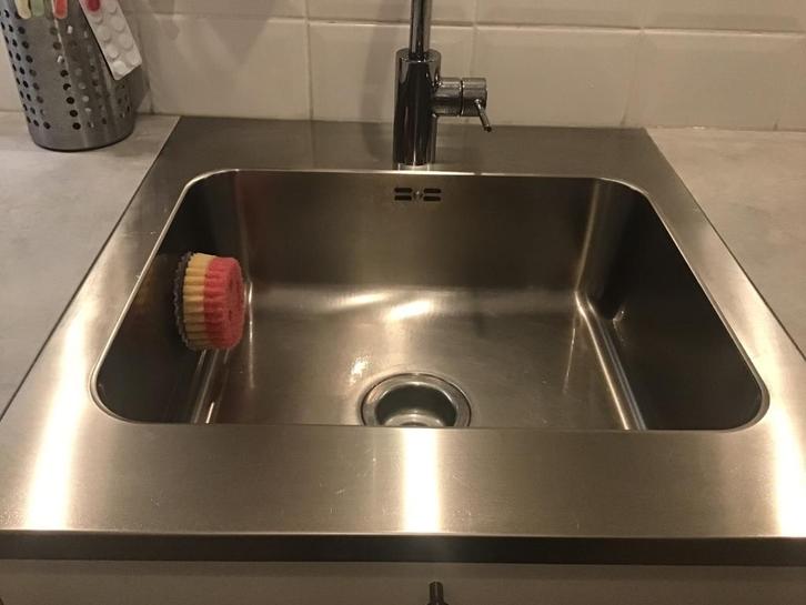 IKEA RVS spoelbak, Huis en Inrichting, Keuken | Keukenelementen, Zo goed als nieuw, Minder dan 100 cm, 50 tot 100 cm, 25 tot 50 cm