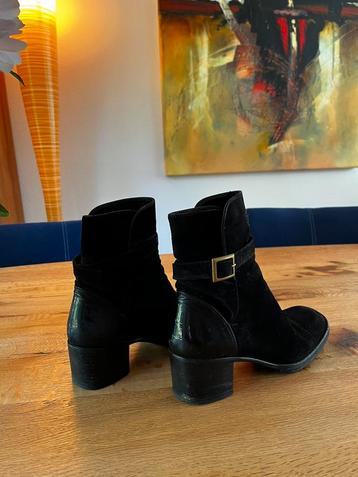 Chanel suède leren enkellaarzen buckle boots zwart mt. 37 beschikbaar voor biedingen