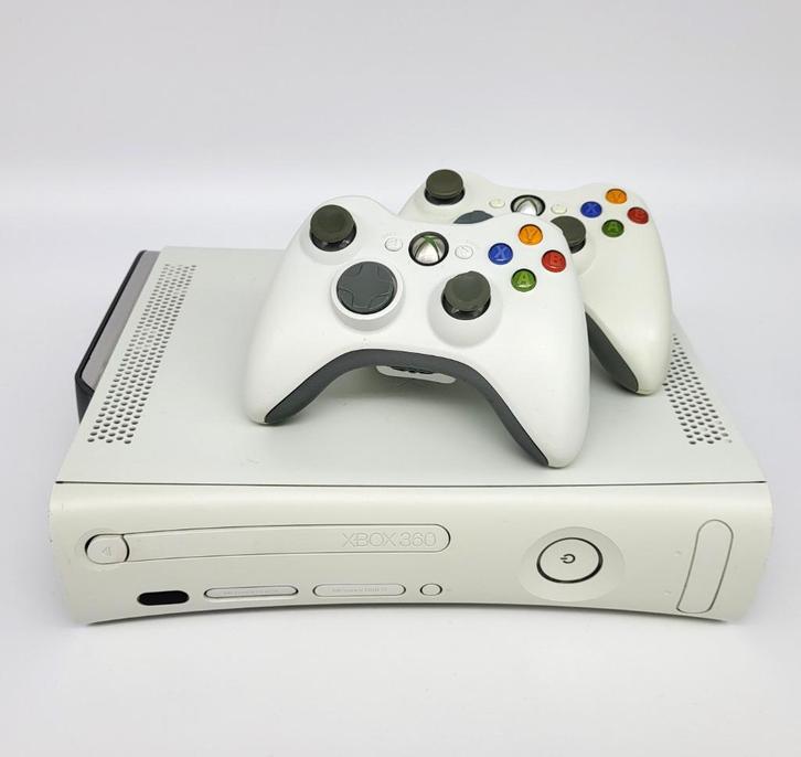 XBOX 360 Arcade Console -  wit incl. 2 controllers, Spelcomputers en Games, Spelcomputers | Xbox 360, Gebruikt, 20 GB, 360 Arcade of Core
