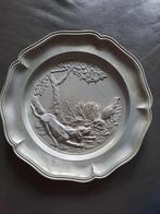 oud tinnen bordje met jacht tafereel, Antiek en Kunst, Antiek | Tin, Ophalen of Verzenden