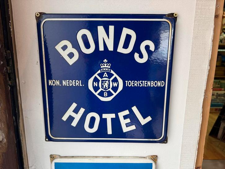 Oude ANWB Bonds Hotel Emaille Reclamebord, Antiek en Kunst, Antiek | Emaille, Ophalen