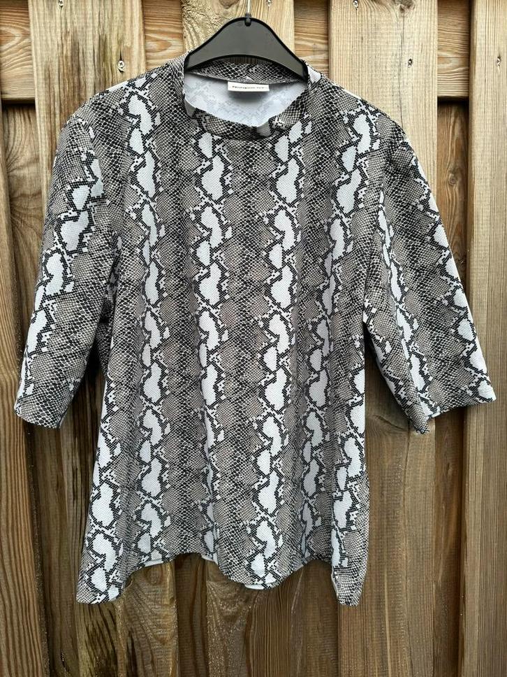 *Penn&Ink* Schitterende Travelstof Top mt 44 Nieuwstaat!, Kleding | Dames, Tops, Zo goed als nieuw, Maat 42/44 (L), Grijs, Lange mouw