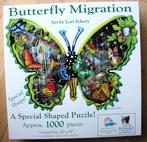Butterfly Migration  -- SunsOut Contour Puzzel - 1000 st, Ophalen of Verzenden, 500 t/m 1500 stukjes, Zo goed als nieuw, Legpuzzel