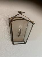 Vintage Wandlamp met Glazen Kap, Ophalen, Zo goed als nieuw, Metaal