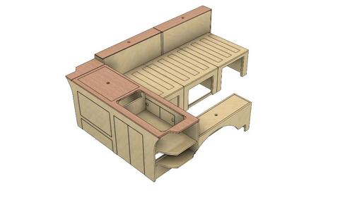 Campermeubel set - keuken achter T4 T5 T6 L1, Caravans en Kamperen, Camper-accessoires, Nieuw, Ophalen