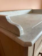 Smalle vintage houten commode lades met wit marmeren blad, Huis en Inrichting, Ophalen, Gebruikt, 5 laden of meer, 50 tot 100 cm