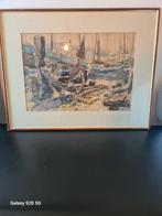 Ton verplak haven aquarel, Ophalen of Verzenden