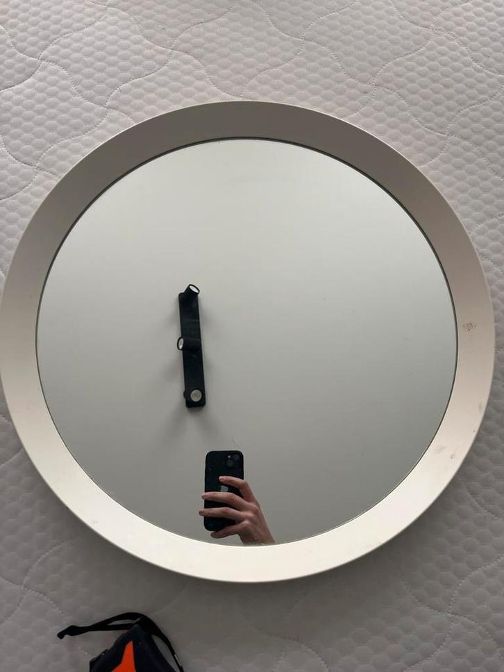 Witte Ikea Langesund spiegel 50cm, Huis en Inrichting, Woonaccessoires | Spiegels, Zo goed als nieuw, 50 tot 75 cm, Minder dan 100 cm