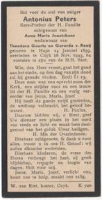 Antonius Peters 1859 Haps + 1943 Cuyk, 84 jaar oud, Verzamelen, Verzenden, Bidprentje