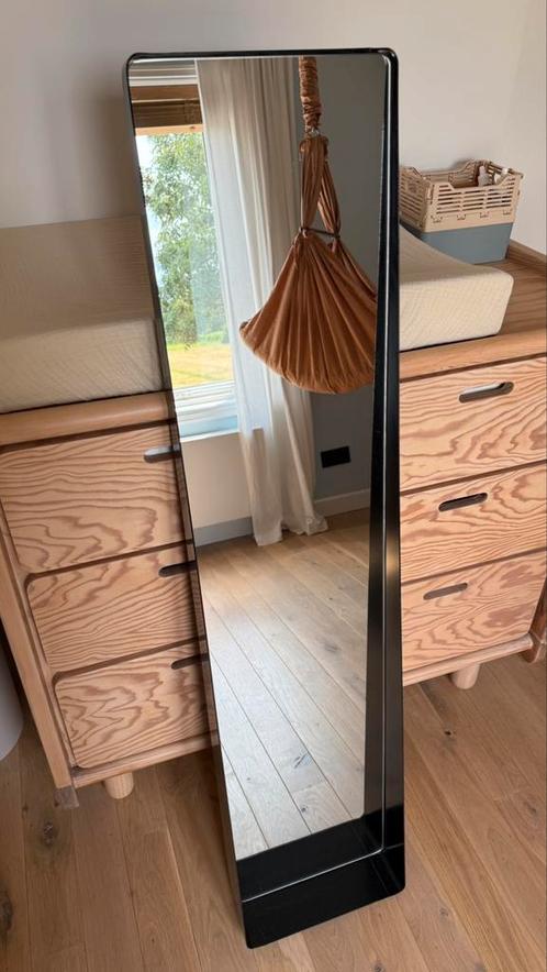 Zwart metalen passpiegel, Huis en Inrichting, Woonaccessoires | Spiegels, Gebruikt, 100 tot 150 cm, Rechthoekig, Ophalen