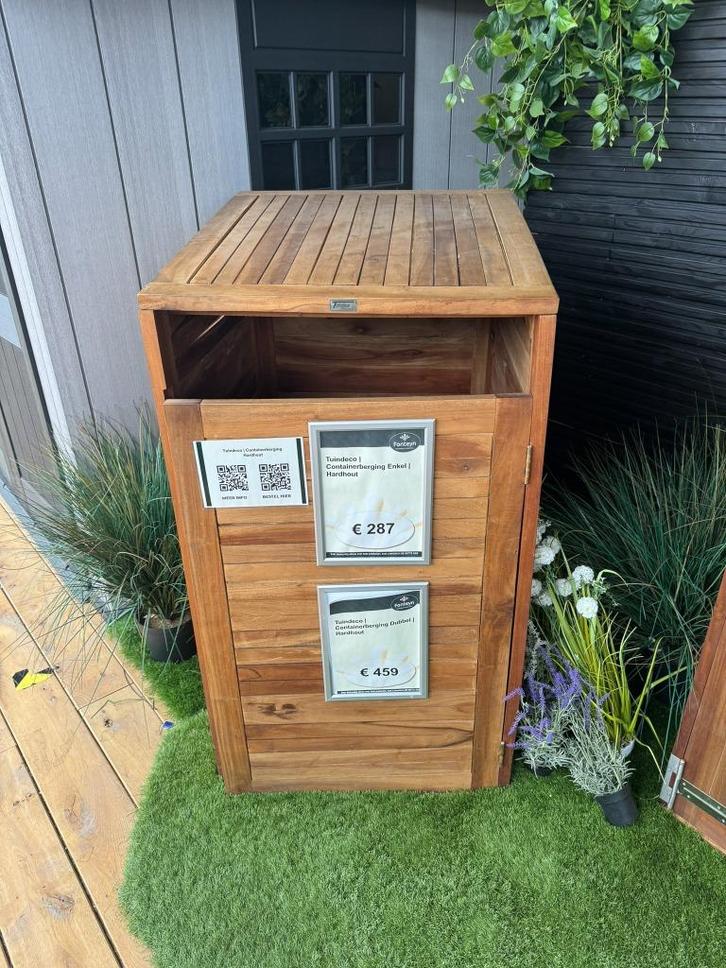Showmodel Containerberging Tuindeco Enkel Hardhout - OP = OP, Tuin en Terras, Bergingen en Tuinkasten, Zo goed als nieuw, Containerberging