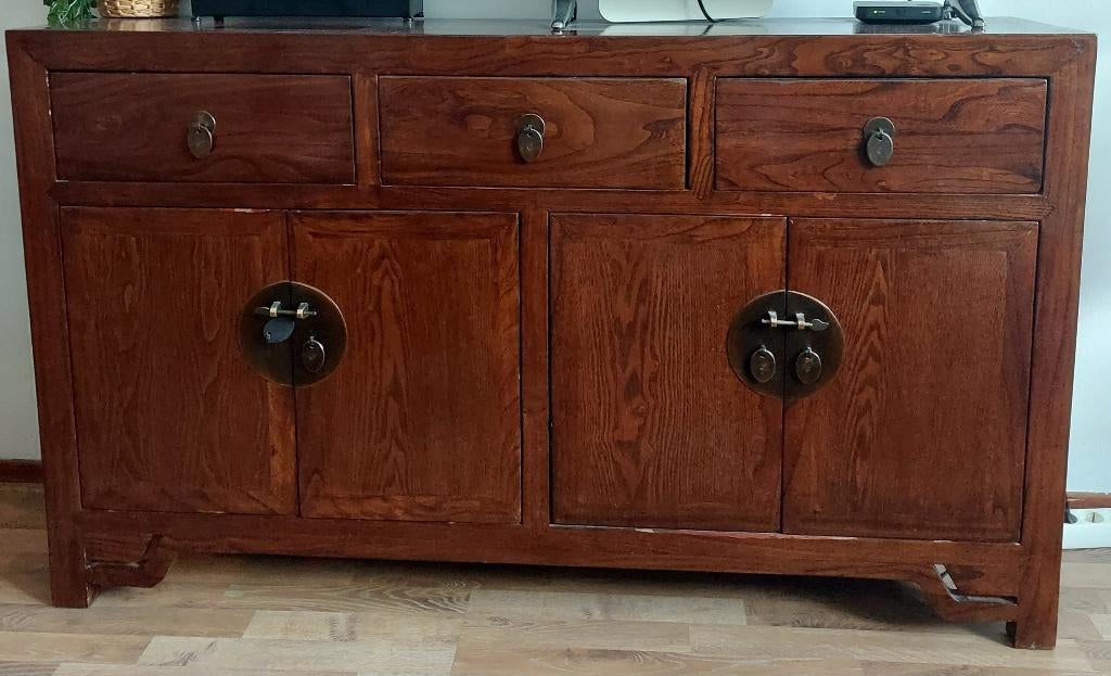 Chinese dressoir kast, Huis en Inrichting, Ophalen, Gebruikt, Aziatische, Oosterse interieurstijl, Teakhout
