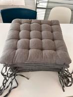 Stoelkussens met touwtjes - Grijs, Ophalen, Zo goed als nieuw, Vier, Stof