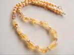 Ketting Citrus Lady citrien-glas facet-parels zilver, Ophalen, Met edelsteen, Geel, Nieuw