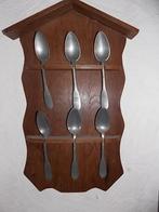 Lepelrek hout met tinnen lepels, Antiek en Kunst, Antiek | Tin, Ophalen of Verzenden