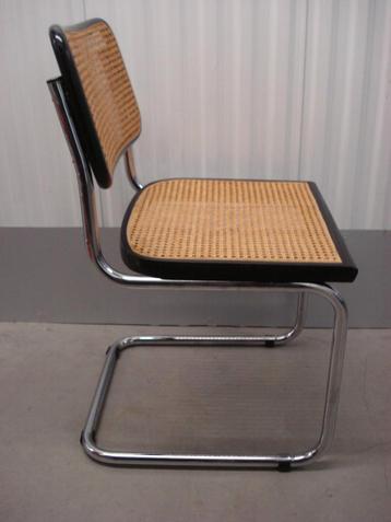 2x Cesca Breuer thonet buisframe stoel zwart Rotan webbing 