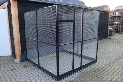 Nieuwe zwarte voliere 204 x 206 x 202 L x D x H Nieuw!, Dieren en Toebehoren, Vogels | Hokken en Kooien, Nieuw, Volière, Aluminium
