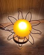 Wandlamp zon, glas , metaal. design vintage.  E14 bloem lamp, Ophalen of Verzenden, Gebruikt, Glas