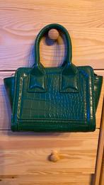 Groene handtas met krokodillenprint, Verzenden, Zo goed als nieuw, Groen, Handtas