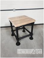 Kruk zwarte steigerbuis met steigerhout, Staal, Info@hout-art.nl, Nieuw, Ophalen of Verzenden