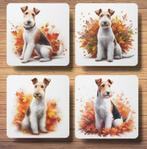 Fox Terrier Herfst onderzetters met houder, Nieuw, Glas of Kopje, Verzenden