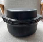 Vintage Jasba Hotpot cocotte schaal stoofpot zwart keramiek, Ophalen of Verzenden