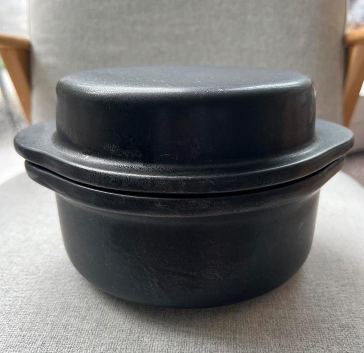 Vintage Jasba Hotpot cocotte schaal stoofpot zwart keramiek, Antiek en Kunst, Antiek | Keramiek en Aardewerk, Ophalen of Verzenden