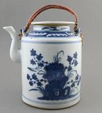 antiek Chinees grote theepot,  blauw wit, 19e eeuw, Verzenden