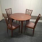 Vintage PATIJN 4 st. eetkamerstoelen spijlenstoelen stoelen, Huis en Inrichting, Stoelen, Ophalen, Hout, Gebruikt, Bruin