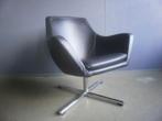 Draaistoel- club- onderstel verchroomd, zwart skai bekleding, Gebruikt, Zwart, Draaistoel zwart, Ophalen of Verzenden