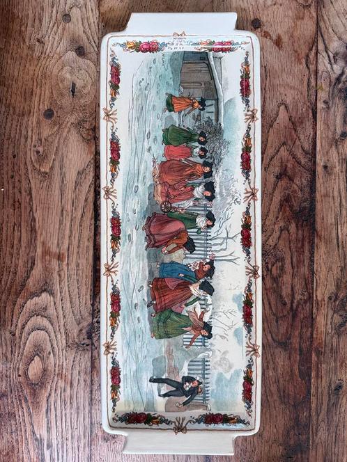 Ancien plat long cake/bûche – Sarreguemines Obernai (Loux), Antiek en Kunst, Antiek | Servies los, Ophalen of Verzenden