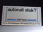 ruit sticker Daf parts autoruit stuk? dealer verkoper, Verzamelen, Stickers, Verzenden, Zo goed als nieuw, Auto of Motor
