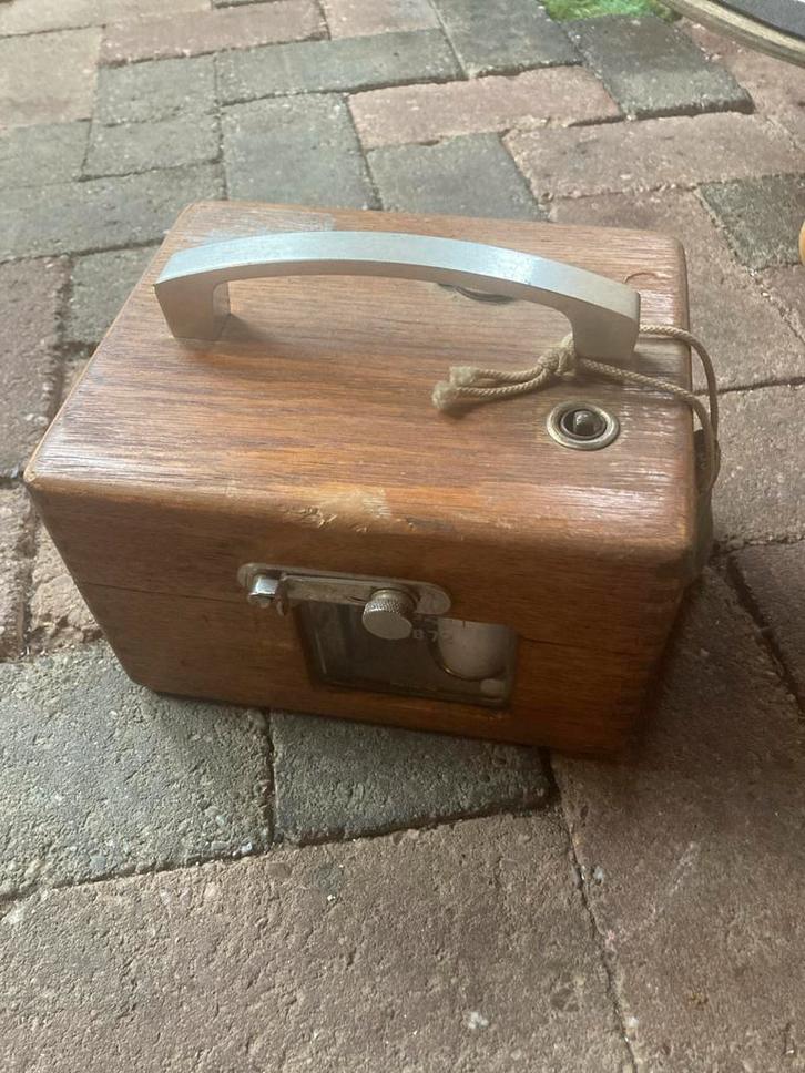 Vintage Houten Doos met Mechanisme duivenklok, Antiek en Kunst, Antiek | Gereedschap en Instrumenten, Ophalen of Verzenden