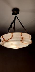 Art Deco Hanglamp, Gebruikt, Ophalen of Verzenden, Glas, Minder dan 50 cm