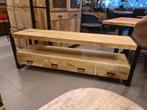 Nieuw tv meubel Britt 180cm 4 lades mangohout metaal €225, Huis en Inrichting, Woonaccessoires | Overige, Ophalen, ., Nieuw, .