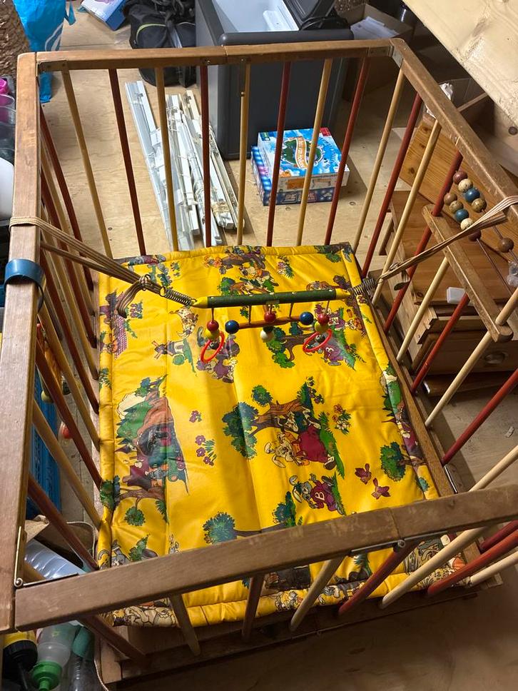 Vintage Kinderbox met Boxkleed, Kinderen en Baby's, Boxen, Gebruikt, Vierkant, Boxkleed, Ophalen