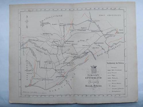 26 / Opsterland Friesland  Zeldzame litho uit 1861, Antiek en Kunst, Kunst | Litho's en Zeefdrukken, Ophalen of Verzenden