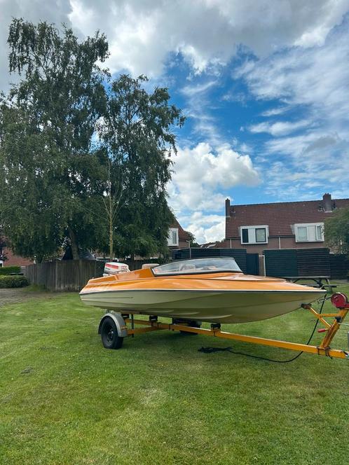 Originele Sims Super v 50pk 2 takt, Watersport en Boten, Speedboten, Gebruikt, 3 tot 6 meter, Benzine, Minder dan 70 pk, Polyester