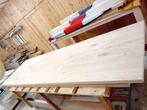 grote eiken tafel  3 meter lang 85 cm breed onbehandeld, Ophalen, Eikenhout, 200 cm of meer, 50 tot 100 cm