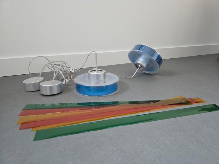 Vintage Design Hanglampen van Belux, Huis en Inrichting, Lampen | Hanglampen, Gebruikt, Minder dan 50 cm, Kunststof, Metaal, Ophalen
