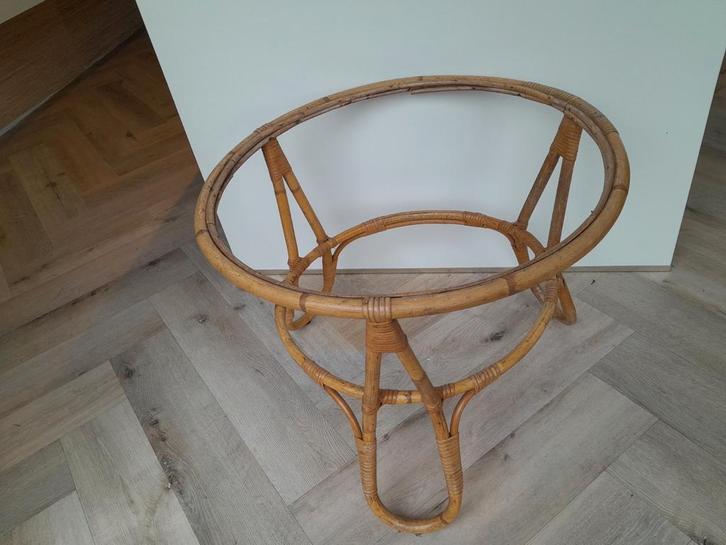 Bamboe salontafel onderstel - DIY project, Huis en Inrichting, Tafels | Bijzettafels, Gebruikt, Rond, 45 tot 60 cm, 55 tot 75 cm
