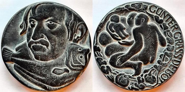 Gunter Grass, de Bot VPK 1984, Postzegels en Munten, Penningen en Medailles, Brons, Nederland, Verzenden