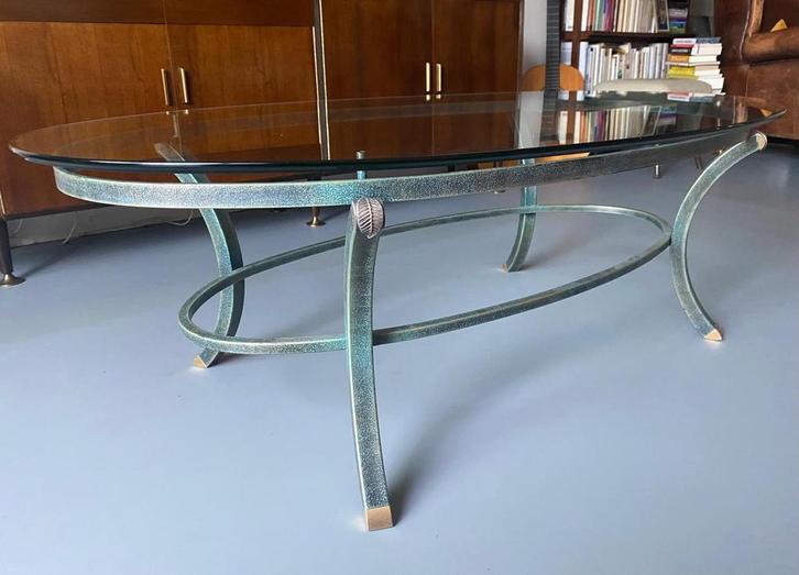 Salontafel Art deco Pierre Vandel Paris + GRATIS bijzettafel, Huis en Inrichting, Tafels | Salontafels, Zo goed als nieuw, Minder dan 50 cm