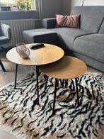 Salontafeltjes industrieel rond set van 2 eiken, Ophalen, Minder dan 50 cm, 50 tot 100 cm, Rond