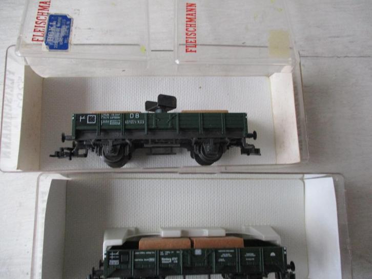 Fleischmann Platte Wagens voor Kraan 2x, Hobby en Vrije tijd, Modeltreinen | H0, Zo goed als nieuw, Wagon, Gelijkstroom, Fleischmann