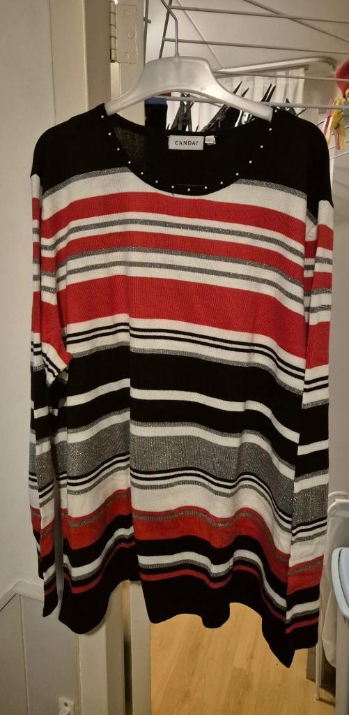 rood zwart wit gestreept dames trui maat xl, Kleding | Dames, Grote Maten, Zo goed als nieuw, Trui of Vest, Rood, Ophalen of Verzenden