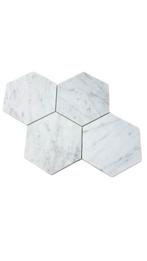Mosaic Marmer Hexagon Bianco Carrara 150mm, Verzenden, Wandtegels, Nieuw, 20 tot 40 cm
