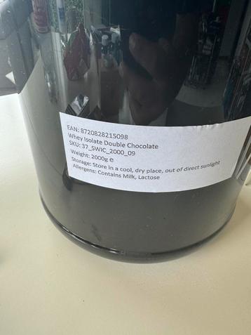 Whey protein isolate double chocolate 2kg beschikbaar voor biedingen