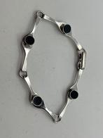 B67 Prachtige zilveren armband onyx, Ophalen of Verzenden, X, Met edelsteen, Zilver
