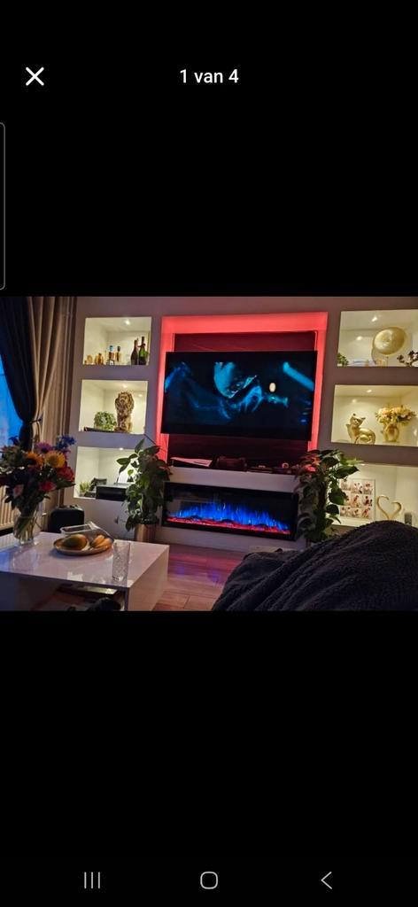 Cinewall met Openhaard, Huis en Inrichting, Kasten | Televisiemeubels, Gebruikt, 200 cm of meer, 25 tot 50 cm, Ophalen of Verzenden